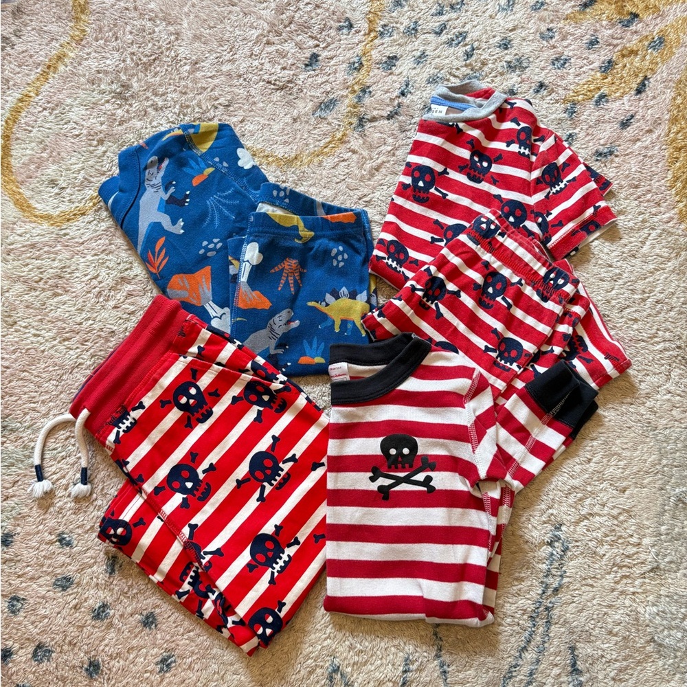 Mini Boden Hanna Andersson Boys PJ Shirt Shorts Bundle Lot Dinosaurs Pirate 9-10